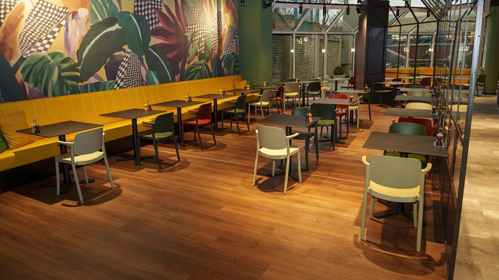 I Am Wow restaurant-bar seating area